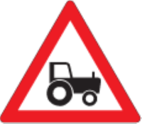 Warning: agricultural vehicles may cross or enter (W352)