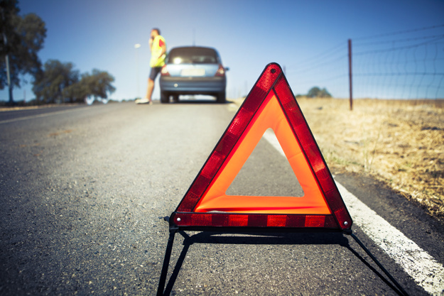 Red warning triangle for breakdowns