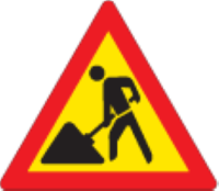 Temporary warning: road works ahead (TW336)