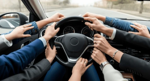 Image result for driver with dog on lap