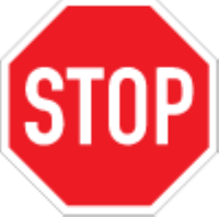 Come to a complete stop before this sign