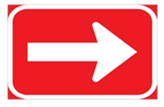 The road is a one-way in the direction of the arrow