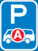 It shows a parking area reserved for ambulances or emergency vehicles