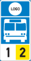 It indicates a bus stop reservation where buses from a specific organization or company may stop to drop off and pick up passengers