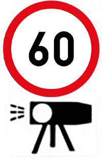 The maximum speed is 60km/h and may be photographed if exceeding this limit