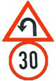Hairpin bends ahead do not exceed a driving speed of 30km per hour