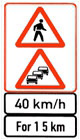 People ahead vehicles travel at 40km/h for 15km