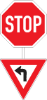 Stop but if you want to turn left, you can use it as a yield sign