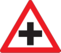 There is a crossroad on a non-primary road ahead, you may have to stop or yield at the intersection