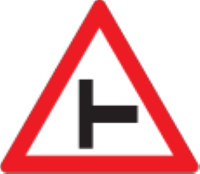 A side-road junction ahead