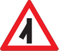 Sharp junction ahead from left drive cautiously