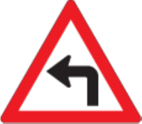 Sharp curve to the left ahead