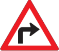 Sharp right turn ahead