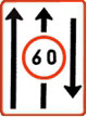 The maximum speed in the right lane is 60km per hour