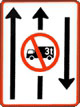 Trucks weighing in excess of 3 tons may not drive in the right lane