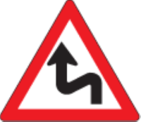 Combined curves ahead first to the left