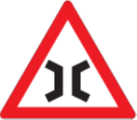 The road narrows when crossing the bridge