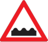 A uneven roadway ahead