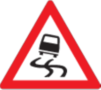 A slippery road when wet