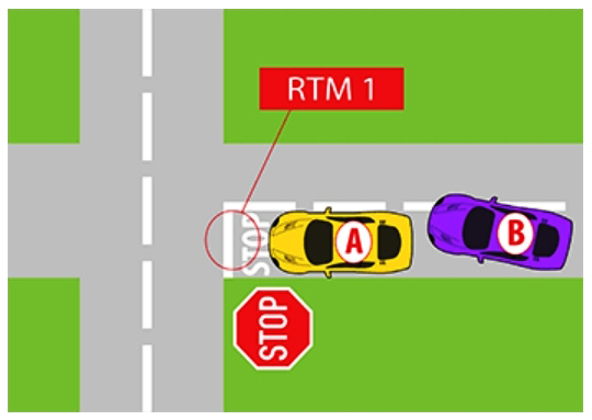 On this sketch, vehicle B...