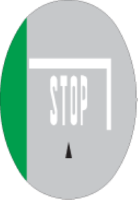 Stop your vehicle behind the stop line