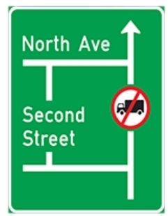 To give guidance regarding the shape of the intersection ahead, the number of routes and destinations of such routes leaving the intersection.