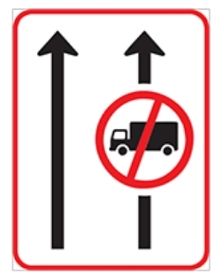 Goods vehicles are not allowed to drive in the right hand lane.