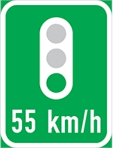To inform you that the traffic signals on this route are coordinated and that the signals will be green at all the subsequent intersections if you maintain the indicated speed.