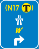 Follow the traffic signs when you want to join the more important route