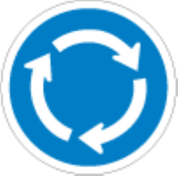 Drive in a clockwise direction at the junction