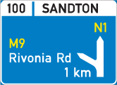 Indicates early that there is an exit from the freeway on certain destinations ahead
