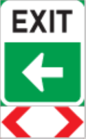 Between the right hand side of an off-ramp and the continuing freeway