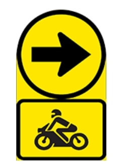 Motorcycles should proceed right only.