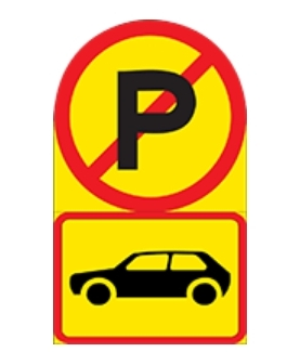 Light motor vehicles are prohibited from parking in that area.