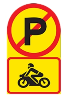 Motorcycles are prohibited from parking in that area during any time of the day or night.