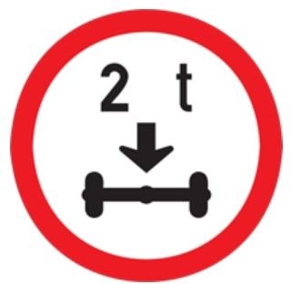 Vehicles with an axle mass that exceeds the indicated mass in tons.