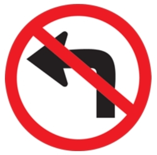 You may not turn left ahead