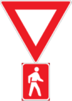 Give pedestrians who would like to cross the road, right of way