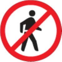 Pedestrians are not allowed ahead