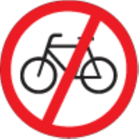 Only cyclists are not permitted ahead