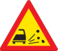 Be aware of loose stones ahead