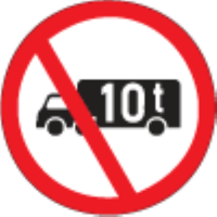 Vehicles in excess of 10 tons are not allowed
