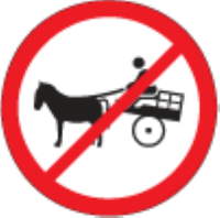 Animal-drawn structures/vehicles are not allowed