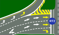 Road marking RT2 in the sketch below