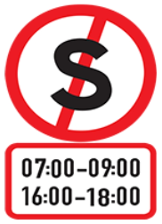 Stopping where you see this sign during these two time periods